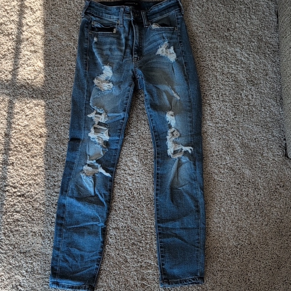 Aeropostale Ripped Blue Skinny Jeans